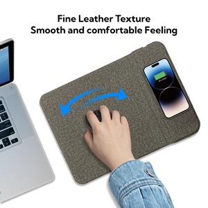 Custom <b>Small</b> Size Waterproof Portable 15W Wireless Charger Mouse Pad 3 in 1 Fast Wireless Charging Mousepads with Phone Stand - Product Image 4