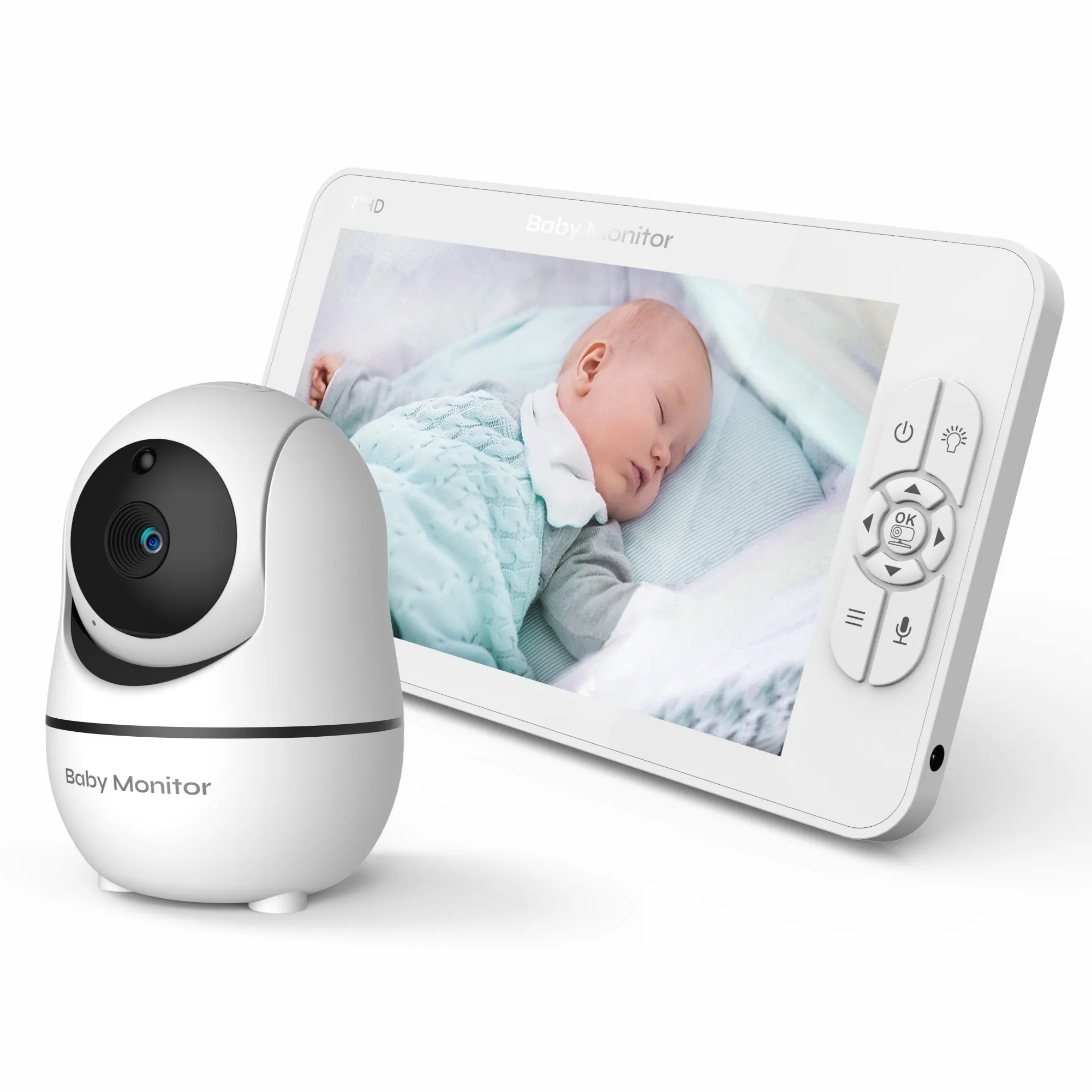 Smartree Baby Monitor 7.0 "nuovo grande schermo 960ft Range temperatura ambiente Baby Monitor di sorveglianza neonati per asilo nido