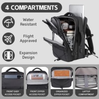 Sac à dos imperméable pour ordinateur portable en gros, polyester extensible, charge USB, rangement pour ordinateur, pour l'extérieur