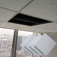 Plaques de plafond acoustiques modernes carrées en fibres minérales, résistantes à l'humidité, ignifuges pour bâtiments commerciaux