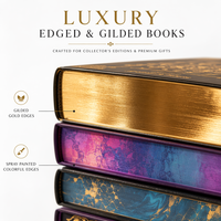 Service d'impression d'ouvrages d'art de luxe sur mesure avec bord doré, papier premium, couverture rigide et impression numérique