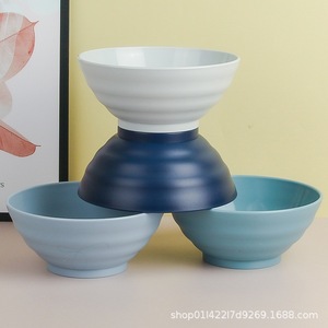 Bols à soupe en plastique PP pour la maison, bols à nouilles instantanées, bols en plastique de couleur unie pour le petit-déjeuner, ensembles de vaisselle, bols à fruits - Product Image 4