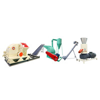 Ligne de production complète avec moteur pour broyeur de bois, machine à granulés de biomasse (sciure de bois, paille, coques de riz) 7,5 kW