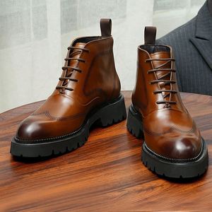 Luxury New Italian Style Handcrafted Genuine Leather Men's Oxford Shoes Autumn Business Formal Waterproof Breathable - Product Image 3