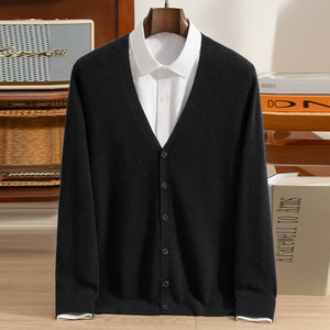 Suéter de <span class=keywords><strong>Punto</strong></span> Casual para <span class=keywords><strong>Hombre</strong></span>, Cuello en V, 100% Cachemira, Nuevo para Otoño e Invierno - Product Image 6