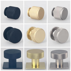 OEMカスタムサイズアルミマットブラック/陽極酸化ゴールドキャビネットノブモダンミニマリストローレット加工引き出しドレッサーハンドルキッチン寝室用 - Product Image 5