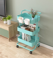 Chariot utilitaire pliable de style nordique chariot multifonctionnel d'appareils de cuisine en métal
