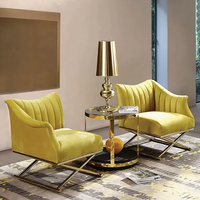 2022 luxe en acier inoxydable Accent chaise salon accoudoir chaise velours Accent chaise longue pour la maison hôtel