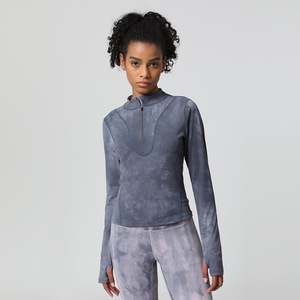 Polo de Golf à manches longues pour femmes, pull-over à Zip quart, <span class=keywords><strong>T</strong></span>-<span class=keywords><strong>Shirt</strong></span> de Tennis léger, haut de course et de <span class=keywords><strong>randonnée</strong></span> - Product Image 3