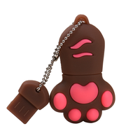 Clé USB créative personnalisée en PVC souple, 8 Go, 16 Go, 32 Go, 64 Go, clé USB unique en forme de patte de chat en PVC