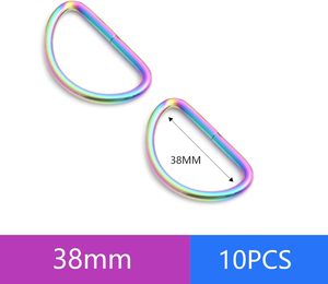 Metal Rainbow Swivel <b>Snaps</b> <b>Hooks</b> With Rainbow D Rings And Tri Glides Rainbow Purse Hardware Slide Buckles - Product Image 2