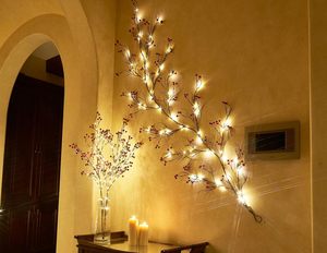 Lighted Red Berry Branches 80 LED Fairy <strong>Lights</strong> <strong>Twig</strong> Branches <strong>With</strong> <strong>Lights</strong> 32IN USB Battery for Home Christmas Decoration - Product Image 4