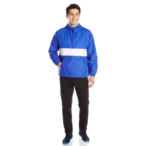 Veste coupe-vent imperméable personnalisée pour homme, veste coupe-vent légère en polyester pliable à vendre, faible MOQ pour homme OEM - Product Image 1
