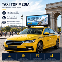 LEDTAO Layar LED Taxi Top HD 4G WiFi Dua Sisi Tahan Air IP65 P2.5 960x320mm Kecerahan 5000cd Refresh Rate 3840Hz