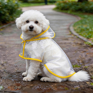 Impermeable Transparente para Perros de EVA con Orificio para Arnés, Chaqueta Impermeable para Cachorros con Protección Completa para el Abdomen, para Perros Pequeños y Medianos, para Paseos al Aire Libre - Product Image 4