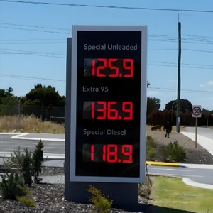 Letrero de Precio de Gasolina LED Digital para Estación de Servicio, Personalizado, Iluminado, para Exteriores, de 10 Pulgadas, Rojo - Product Image 1