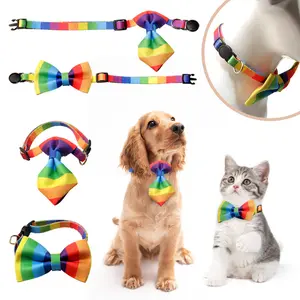 狗、猫和宠物用批发LGBTQ配件彩虹骄傲狗猫项圈