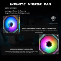 Ventilateur de boîtier ARGB Jungle Leopard 140mm avec effet de lumière miroir Infinity 1600RPM 74.26CFM 2.13MMH20 HDB Bearing PC Case CPU Cooler