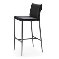 Tabouret de bar réglable en cuir véritable et acier inoxydable, style italien de luxe léger, moderne et minimaliste, pour la maison et l'extérieur