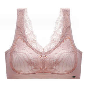 Soutien-gorge en dentelle confortable pour femme, adhésif, sans couture, respirant, sans armatures, pour grandes poitrines, utilisation sportive, avec rallonges de soutien-gorge - Product Image 2