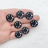 Phénomène d'éclipse lunaire, changements de phases de la lune, accessoires de bijoux DIY, breloques en alliage émaillé, porte-clés, boucles d'oreilles, sacs
