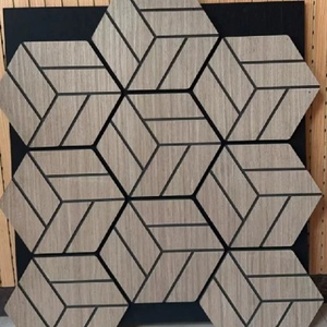 Pannello Acustico Akupanel a Doghe Diagonali, <span class=keywords><strong>Rivestimento</strong></span> Murale Fonoassorbente in Feltro di Poliestere con <span class=keywords><strong>Listelli</strong></span> di <span class=keywords><strong>Legno</strong></span> Inclinati - Product Image 4
