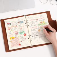 Carnet vintage à boutons-pression 6 trous, pages intérieures personnalisables, journal/agenda DIY style Instagram