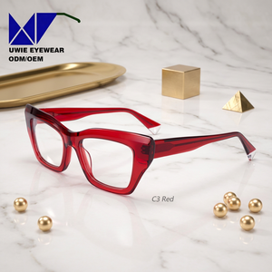 Lunettes de mode œil-de-<span class=keywords><strong>chat</strong></span> en acétate sur mesure OEM, anti-lumière bleue, pour adultes unisexes, taille 52-19-145, par notre équipe de designers interne - Product Image 1