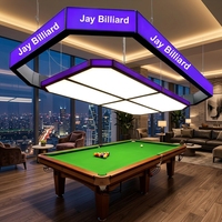 Lámpara Colgante LED para Billar, Luz Lineal LED / Luz LED para Snooker con Letra Grabada Iluminada para Decoración de Clubes y Salones de Billar