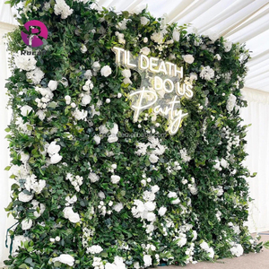 Diverse Design Realistic Flower <strong>Background</strong> with Neon Light Innovative <strong>Instagram</strong>-worthy Photography Props Flower Wall - Product Image 4