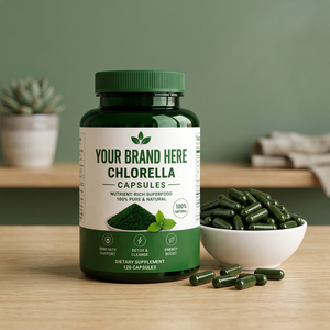 <b>YOUR</b> BRAND HERE Chlorella Capsules 60 Count Natural Dietary <b>Supplement</b> Immunity Support Detox Energy Boost Hair Growth - Product Image 1
