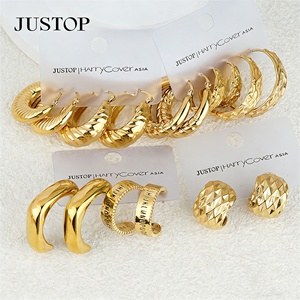 Trending hoop OEM/OEM Waterproof Stainless Steel Gold Plating hypoallergenic Fashion Jewelry supplier vintage <b>earings</b> - Product Image 1
