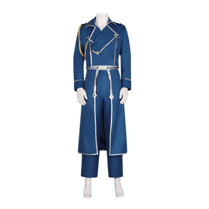Costume da Uomo Adulto per Cosplay di Roy Mustang da Fullmetal Alchemist, Uniforme Blu da Combattimento AOKG-146 - Product Image 5