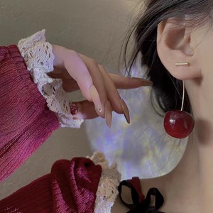 Fashion <b>Red</b> Cherry Fashion Stud <b>Earrings</b> Fine Jewelry Drop Korean Fruit <b>Earrings</b> - Product Image 2