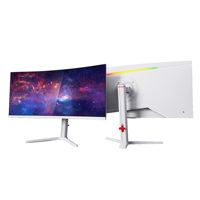 Monitor de Escritorio para PC de 34 Pulgadas, 180-200Hz, Curvo, Marco Blanco, Venta al Por Mayor de Fábrica
