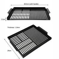 Plaque de cuisson perforée antiadhésive à fentes pour barbecue, idéale pour légumes, crevettes, poisson, viande, pour grillades extérieures au charbon ou au gaz, camping