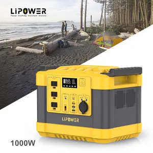 Lipower baterai lithium 1000w lifepo4 generator surya kembali hanya 1,5 jam pengisian daya Cepat 1000w stasiun daya portabel