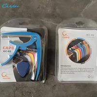 CIVIN Durable Plastic Spring-loaded Guitar Capo with 3 Picks Lightweight Hanging Packaging for Guitar Ukulele & Bass