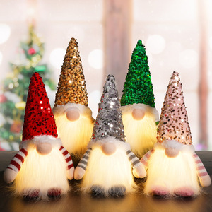 Muñeco de Navidad Personalizable de 30 cm, Lindo Gnomo Rudolph sin Rostro, Adorno Pequeño con Sombrero de Lentejuelas Luminosas para Decoraciones Navideñas y Manualidades - Product Image 1