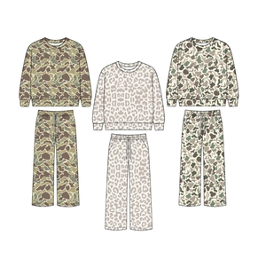 Vêtements pour bébés filles en gros, ensembles de vêtements d'automne pour filles, camouflage de chasse, imprimé léopard - Product Image 1
