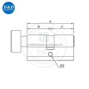 Khóa xi lanh lửa đánh giá Satin Chrome mạ BS EN1303 chứng nhận Brass thumbturn cửa xi lanh với Key - Product Image 6