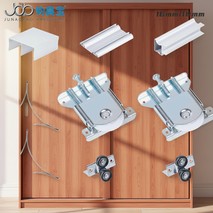 Rails et glissières pour portes coulissantes de placard JOB Hardware, roulettes silencieuses et réglables pour portes de placard, capacité 60 kg. - Product Image 1
