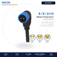 Conector Impermeable para Exteriores IP67, Enchufe Macho Multipolar de Señal de Alimentación M23, Baja Contacto, Alta Resistencia de Aislamiento