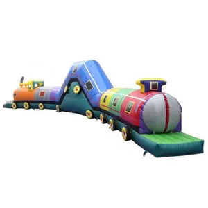 High quality Chuggy Choo choo bounce house worm inflatable jumping castle slide combo for sale