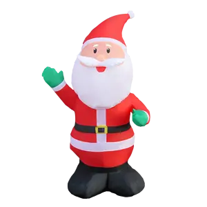 6ft Santa Claus Inflable Decoración de Navidad Guantes verdes Adorno de fiesta al aire libre y decoración Suministros de Navidad