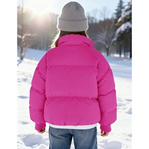 Girls Winter Puffer Jacket Warm Short Zip Up Long Sleeve <b>Quilted</b> Coat Outerwear 5-14 Years - Product Image 4