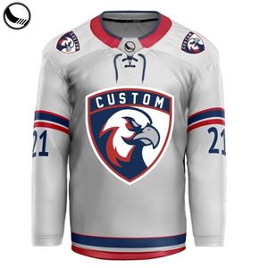 Maillots de hockey sur glace réversibles personnalisés pour équipe avec design imprimé par sublimation, tissu 100% polyester, séchage rapide - Product Image 1