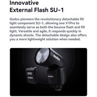 Flash de Cabeza Redonda Godox V1 Pro TTL HSS 1/8000s 1.3s Reciclable con Luz de Relleno Desmontable SU-1 para Sony Canon Nikon Fuji