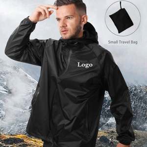 Sudaderas con capucha de cremallera completa senderismo personalizado barato al por mayor con capucha de secado rápido chaqueta impermeable capa de lluvia para los hombres - Product Image 4