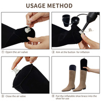 Support de maintien pour chaussures longues en PVC floqué, support pour bottes longues, support gonflable pour bottes, étireur pour chaussures
